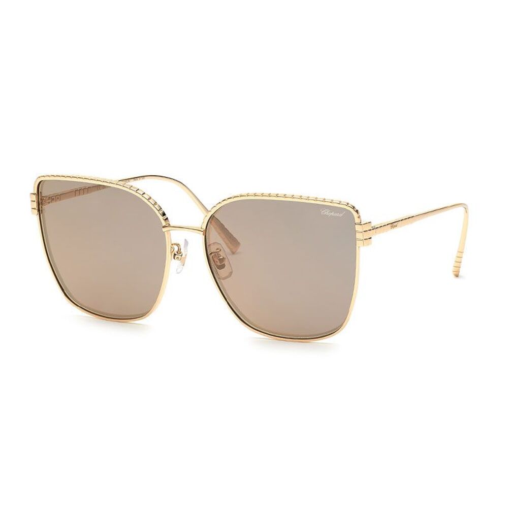 Chopard Sunglasses Butterfly Full Rim, Rose Gold Frame and Brown Lens